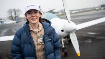 Letzte Etappe von Frankfurt aus: Junge Pilotin fliegt Weltrekord nach Hause