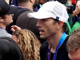 gar keine schlechte zeit!: ashton kutcher läuft new-york-marathon