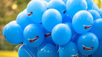 nach wahlsieg in sonneberg - rechtsextremist verteilt afd-blaue luftballons an kitakinder in thüringen