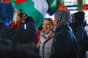 klimaaktivistin thunberg bei pro-palästina-demonstration