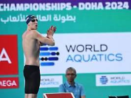 Deutscher Doppelschlag in Doha: Furioser Auftakt beim WM-Start der Beckenschwimmer