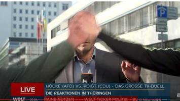 tv-duell mit höcke: reporter bei liveschalte angegriffen