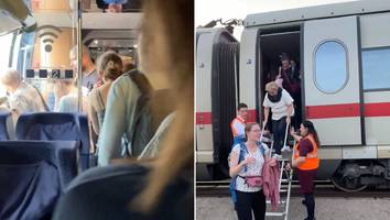 343 minuten verspätung nach münchen - schriller alarm, wc defekt: 450 reisende auf wackliger leiter aus ice evakuiert