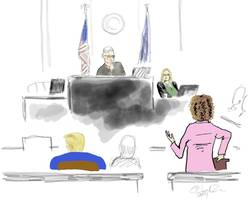 im gerichtssaal mit donald trump: ein prozesstag wie gemalt