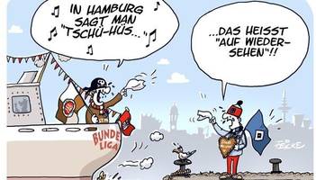 Der Mann, der die HSV- und Pauli-Cartoons zeichnet, ist Richter