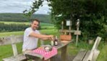 vespern in der natur: picknick im spessart - körbe für ausflügler