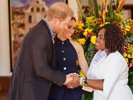 smalltalk mit vorschulklasse: kolumbien-trip von harry und meghan wird zum spanisch-test