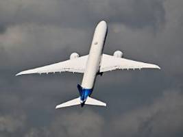 offenbar panne bei testflug: boeing muss 777x am boden lassen