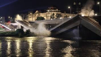 Weiterer Abschnitt der Carolabrücke in Dresden eingestürzt