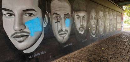 frankfurt am main: unbekannte verunstalten graffiti für hanau-opfer