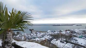 Helgoland freut sich über den ersten Schnee der Wintersaison