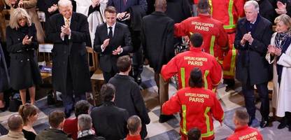 notre-dame in paris: emmanuel macron eröffnet die kathedrale