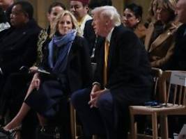 in notre dame trafen sie sich: trump wirbt mit foto von jill biden für sein parfüm