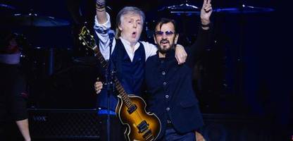 beatles: paul mccartney und ringo starr spielen gemeinsam in london