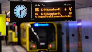 BVG-Streik gestartet: Nahverkehr in Berlin stark eingeschränkt