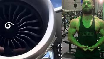 „Vor dem Flug noch schnell pumpen“  - „Wie dumm kann man sein": Influencer macht in Flugzeugtriebwerk Liegestützen