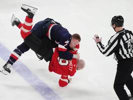 Eishockeymatch Kanada vs USA: Drei Schlägereien in neun Sekunden