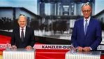 tv-duell merz gegen scholz: scholz setzt auf noch unentschlossene wähler