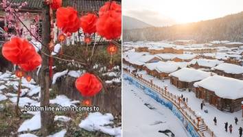 baumwolle, sand und seifenwasser - wütende touristen entlarven üble täuschung in chinesischem „schnee-dorf“
