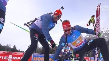 Deutsche Biathlon-Männer jubeln über Staffel-Bronze