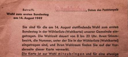 So lief die erste Bundestagswahl im Landkreis vor 76 Jahren