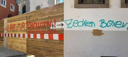 Politische Parolen: Unbekannte überziehen Innenstadt mit Graffitis