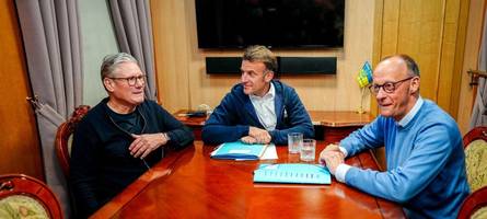 Merz, Macron und Starmer auf dem Weg nach Kiew