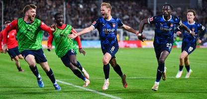 bundesliga-relegation: 1. fc heidenheim siegt in der nachspielzeit beim sv elversberg