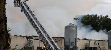 Verheerendes Feuer in Wulfertshausen: Stall mit 900 Schweinen brennt ab