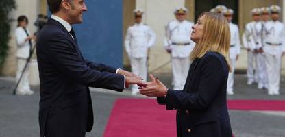 giorgia meloni empfängt emmanuel macron