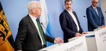 raumfahrt: drei ministerpräsidenten markus söder, winfried kretschmann und andreas bovenschultewollen ins all