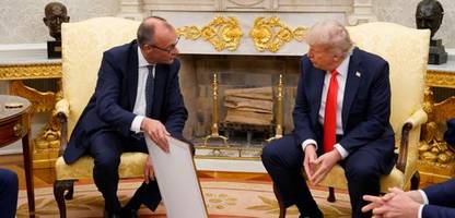 Friedrich Merz: Als Donald Trump über Angela Merkel lästern will, schweigt der Kanzler