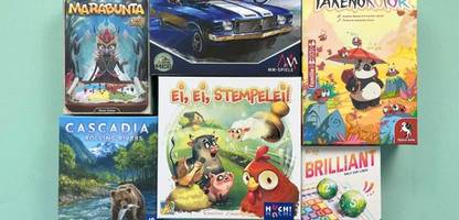 neue würfelspiele im test: »marabunta«, »cascadia rolling rivers«, »cascadia rolling hills«, »brilliant«