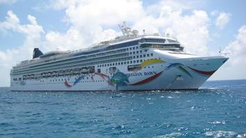 Es kommt ein Kreuzfahrtschiff, das Monsterwellen widerstand