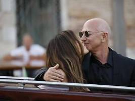luftküsse und noch eine party: jeff bezos und lauren sánchez bezos strahlen frischvermählt