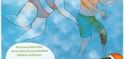 Freibad: Stadt Büren verteidigt Plakat mit grapschender Frau