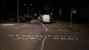 Klimaaktivisten malen neuen Fahrradweg in Pankow