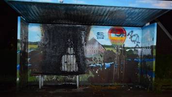 Bushäuschen steht in Flammen – Regionales Kunstwerk zerstört