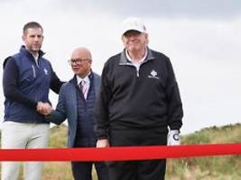 Dudelsackkonzert und viele Gäste: Zum Abschluss weiht Trump noch seinen neuen Golfplatz ein
