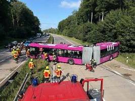Mittelleitplanke durchbrochen: Mehrere Verletzte bei Unfall mit SEV-Bus auf A24