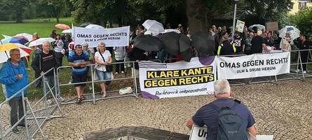Etwa 100 Menschen protestieren gegen AfD-Veranstaltung in Weißenhorner Stadthalle