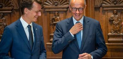 Kanzler Merz: Hendrik Wüst - Harmonie bei Besuch in NRW - Kuscheln auf Westfälisch