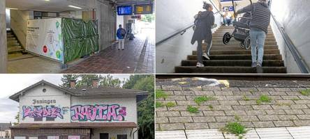Defekte Aufzüge, „verschandelte“ Gebäude: Augsburgs Bahnhöfe im großen Vor-Ort-Check