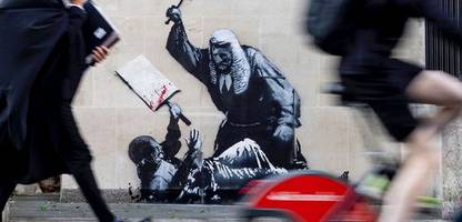 Banksy kritisiert mit neuem Kunstwerk Umgang mit Palästina-Protesten in London