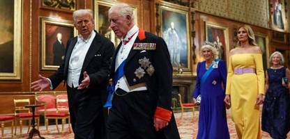 donald trump bei könig charles iii. in london: staatsbankett mit viel pomp und ein bisschen politik