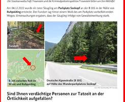 Cold Case aus Traunstein: Babyleiche im Wald – Bericht in der Sendung „XY Ungelöst“