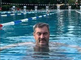 Glosse „Das Streiflicht“: Wenn Markus Söder ins Schwimmen gerät