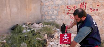 In Syrien sind die Ruinen mit Blindgängern verseucht
