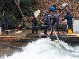 München: Rettungsversuch für die Eisbachwelle gestartet