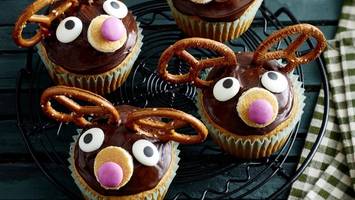 Saftige Apfelmus-Muffins im Rudolph-Rentier-Look